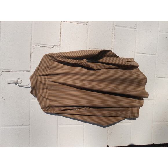 TailorByrd Collection Shirt Mens XL Button Down Blue/Tan Strip Long Sl Flip Cuff - Picture 5 of 5